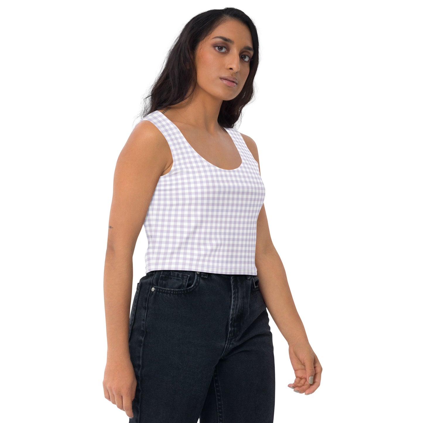 I Dream of Gingham Crop Top in Lavender