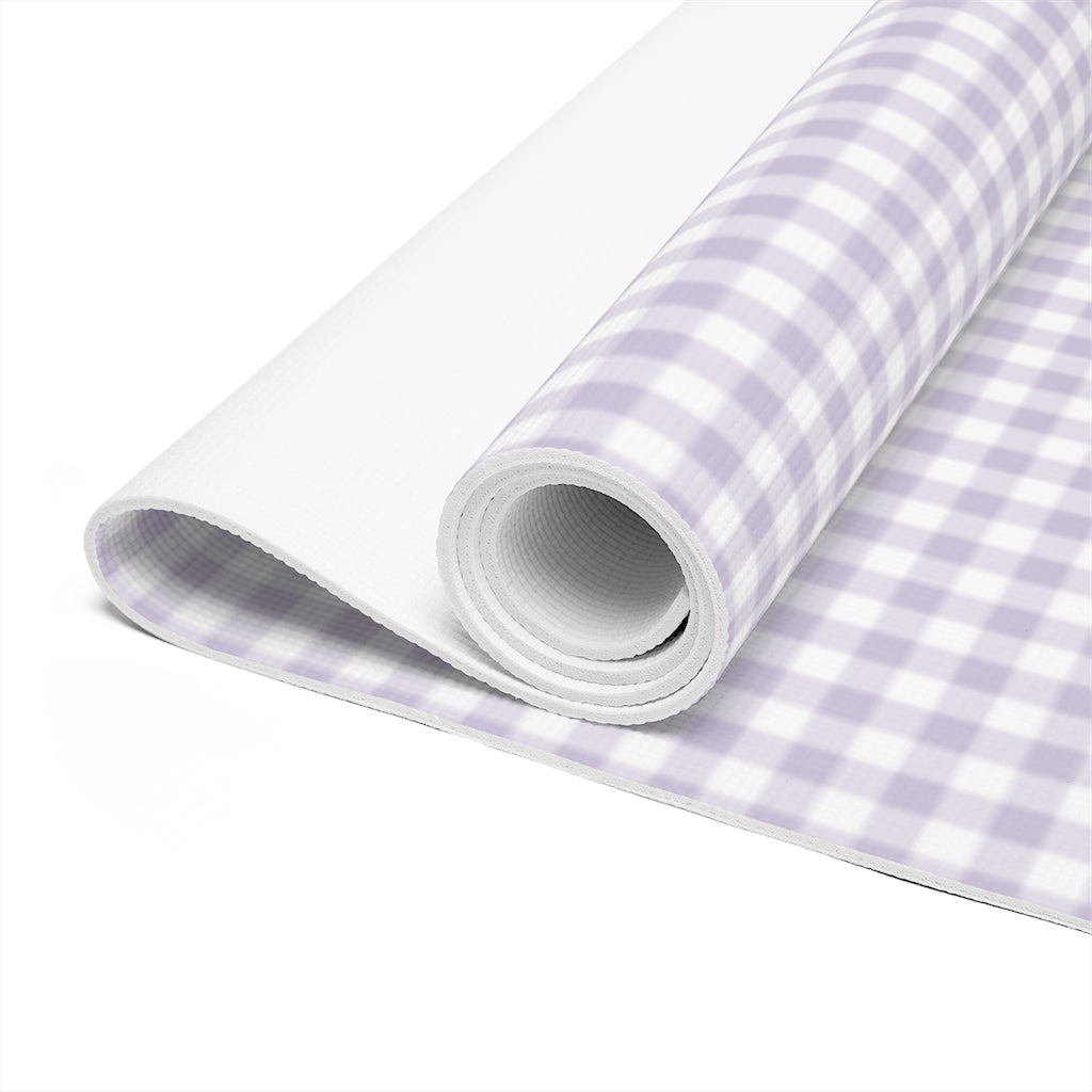 I Dream of Gingham Foam Yoga Mat in Lavender