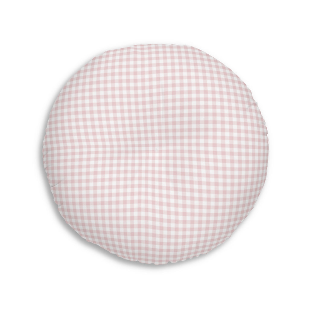 I Dream of Gingham Meditation Pillow in Pink