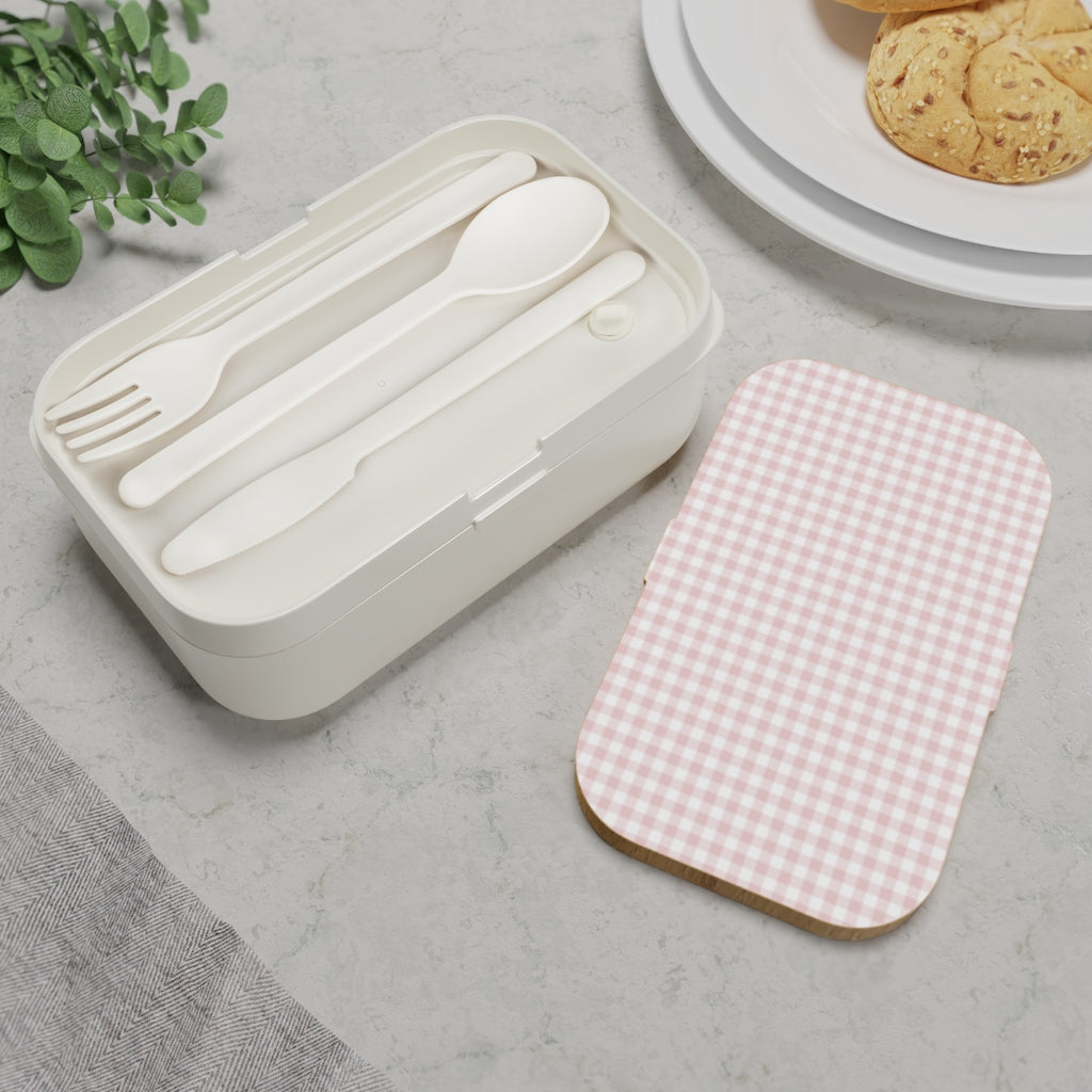 I Dream of Gingham Bento Lunch Box in Pink