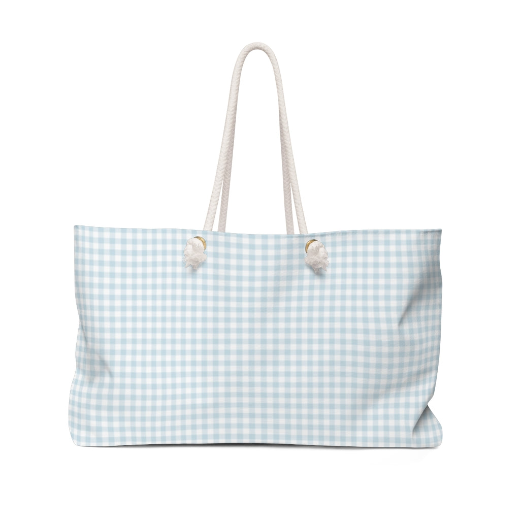 I Dream of Gingham Weekender Bag in Blue