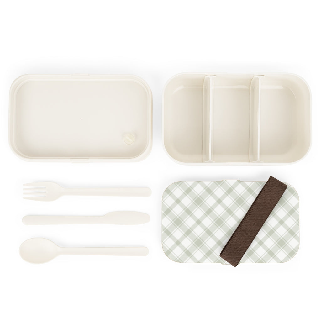 Playful Plaid Bento Lunch Box in Mint