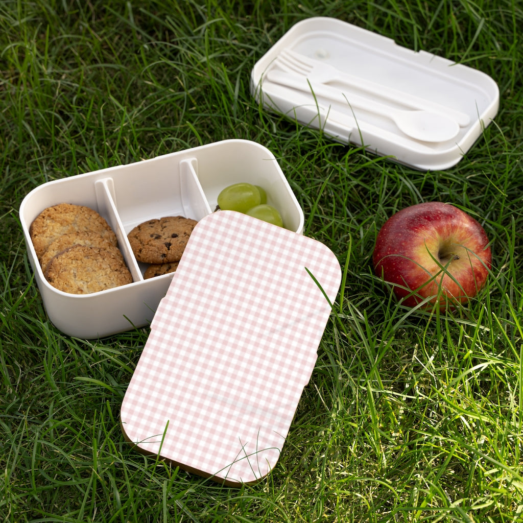 I Dream of Gingham Bento Lunch Box in Pink