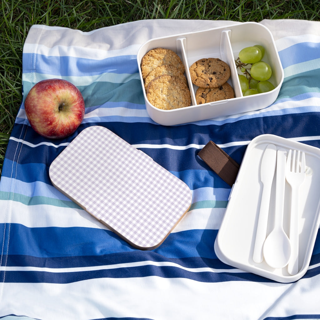 I Dream of Gingham Bento Lunch Box in Lavender