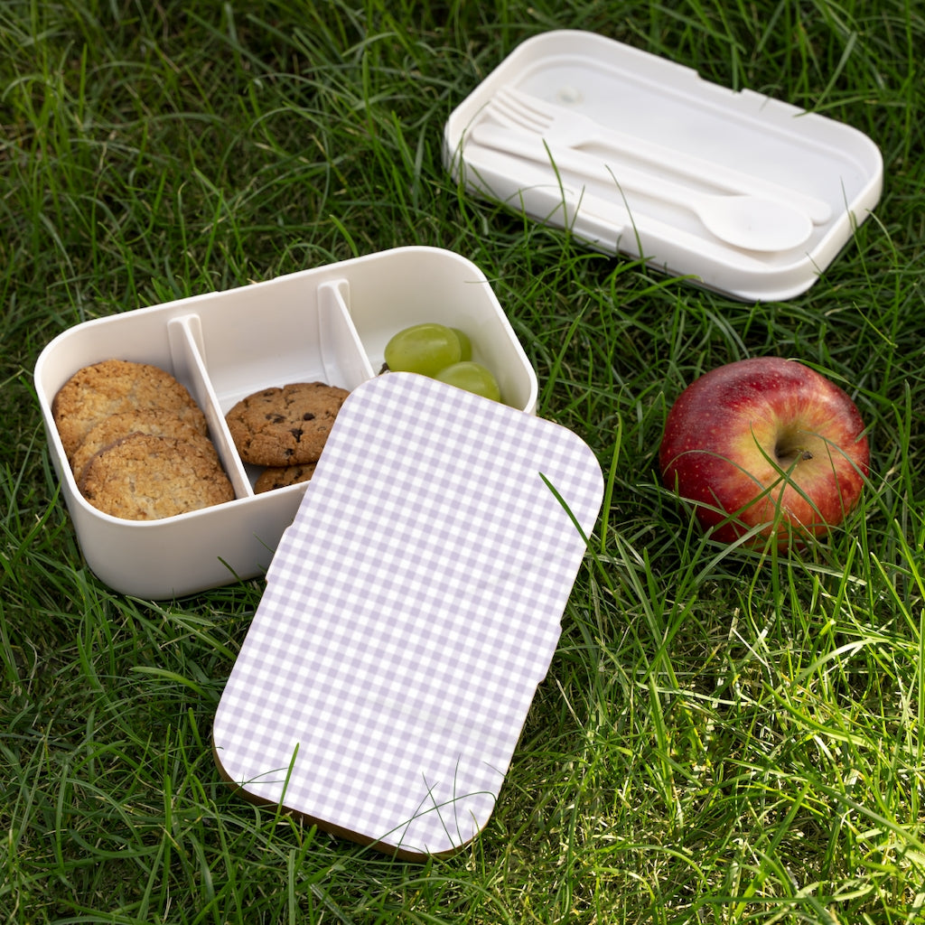 I Dream of Gingham Bento Lunch Box in Lavender