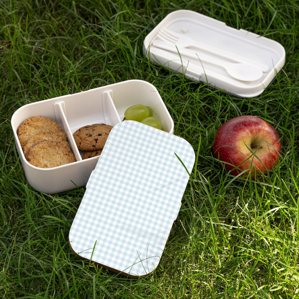 I Dream of Gingham Bento Lunch Box in Blue