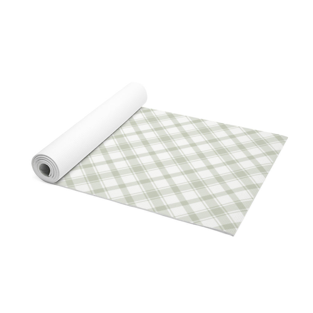 Playful Plaid Foam Yoga Mat in Mint