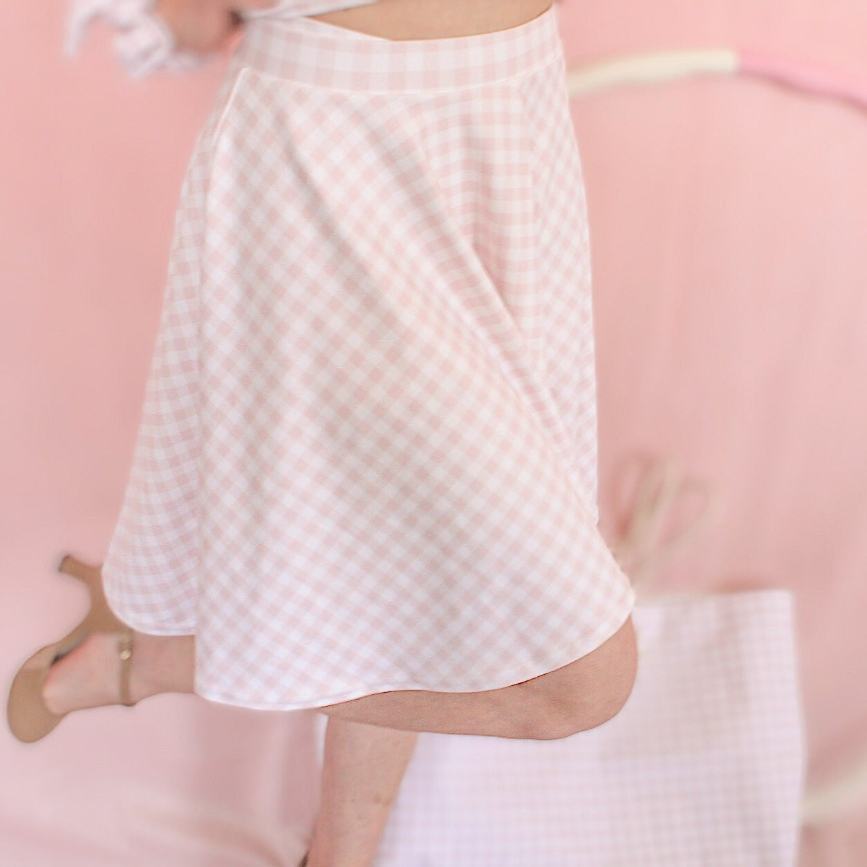 I Dream of Gingham Skirt in Pink