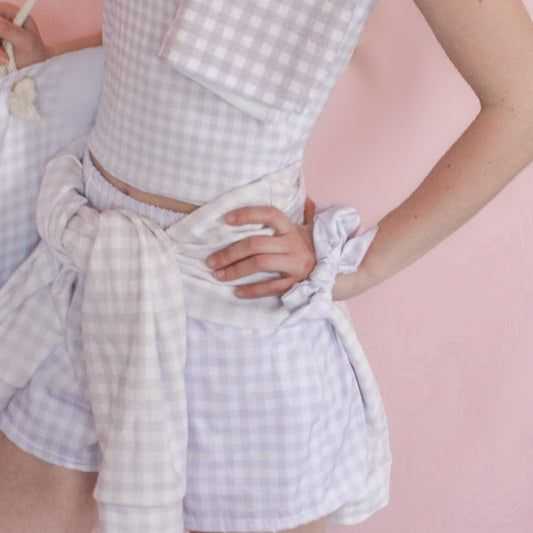 I Dream of Gingham Scrunchie in Lavender