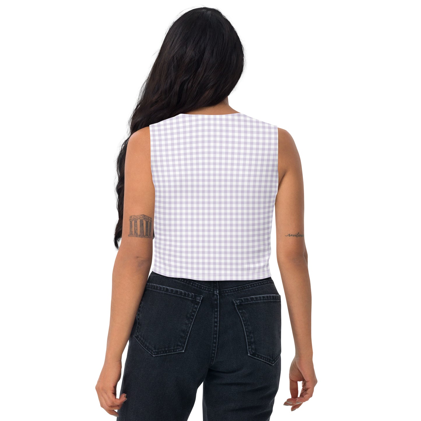 I Dream of Gingham Crop Top in Lavender