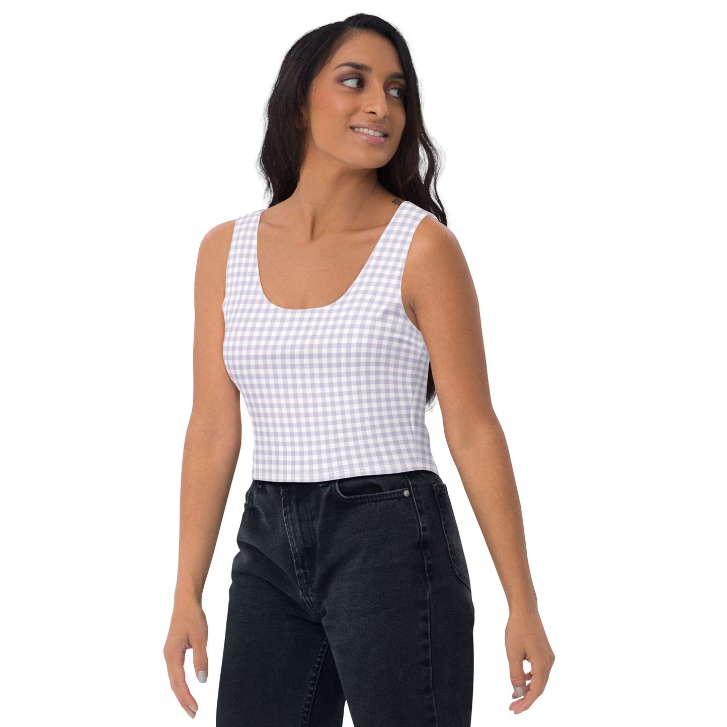 I Dream of Gingham Crop Top in Lavender