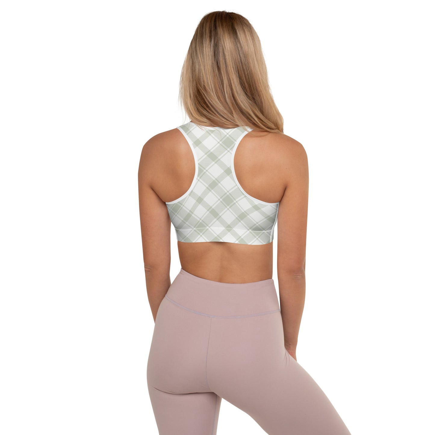 Playful Plaid Padded Sports Bra