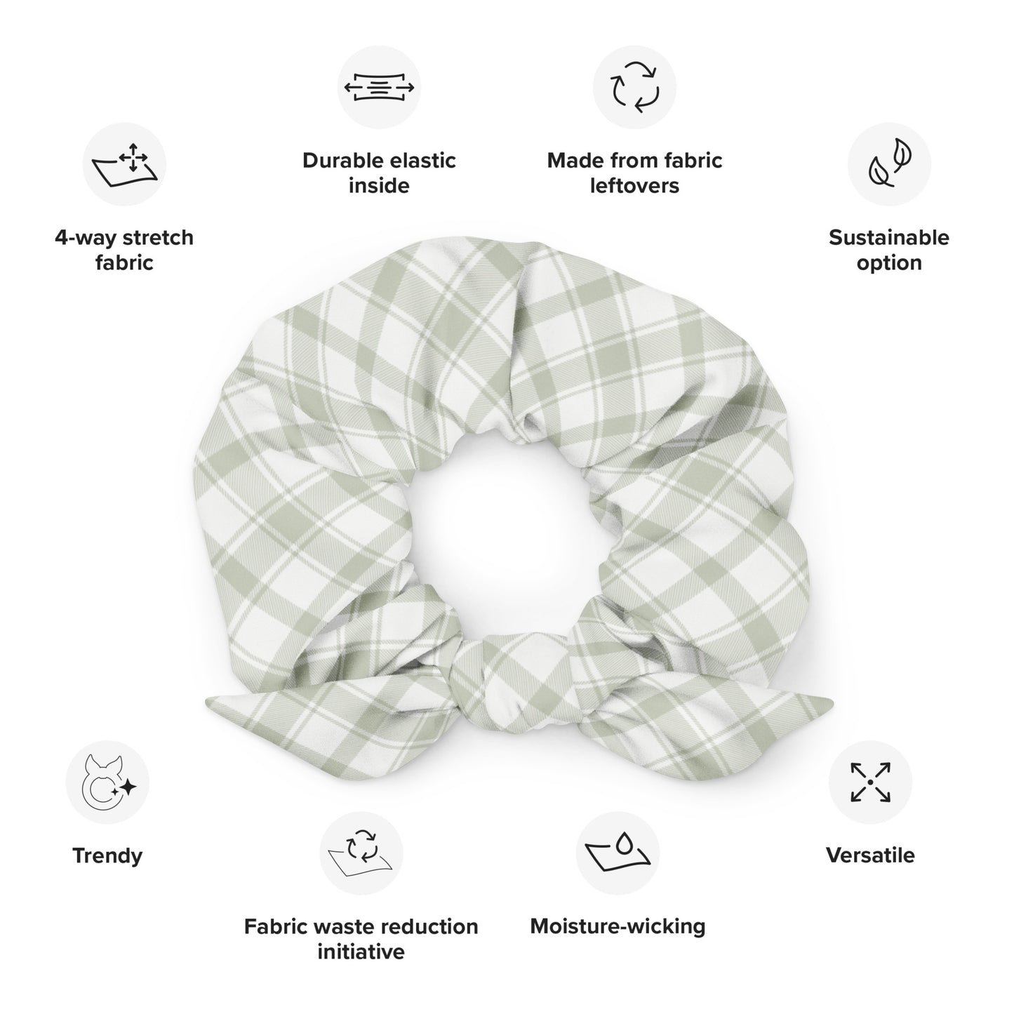 Playful Plaid Scrunchie in Mint