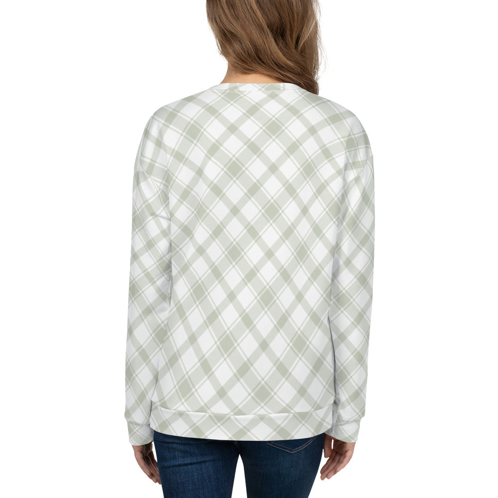 Playful Plaid Sweatshirt in Mint