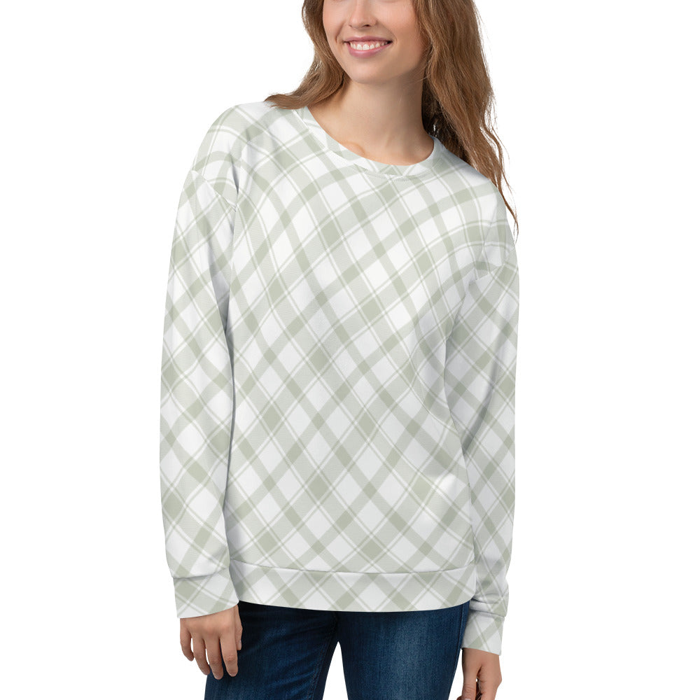 Playful Plaid Sweatshirt in Mint