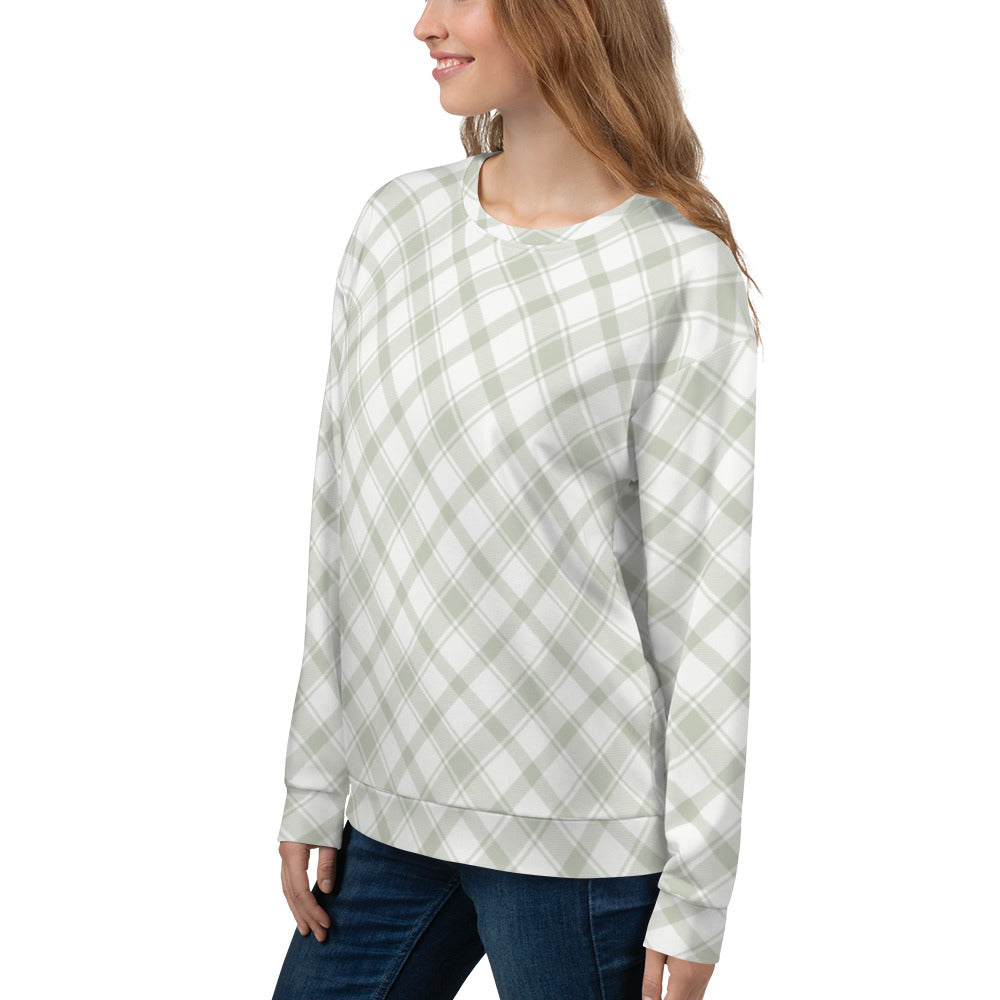 Playful Plaid Sweatshirt in Mint