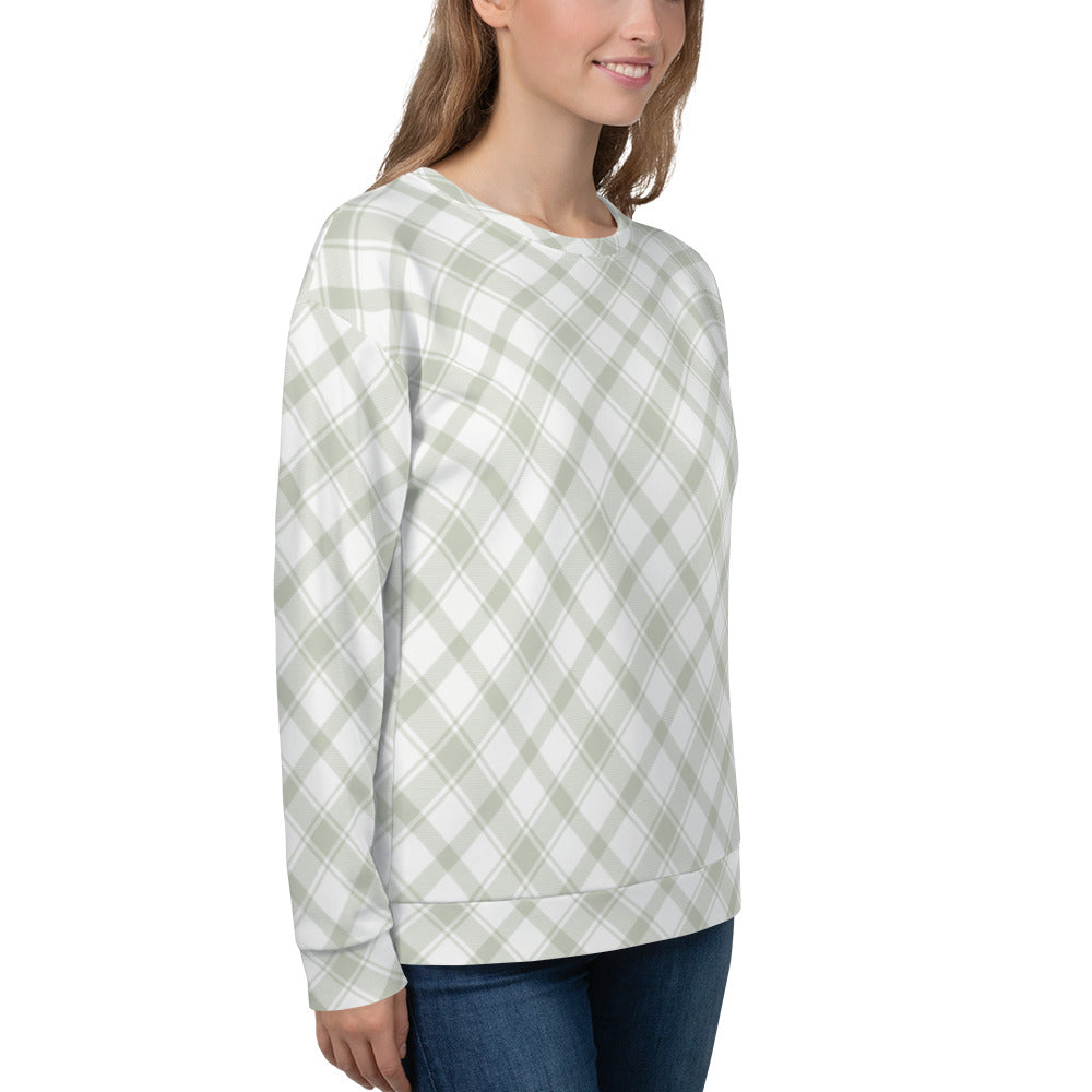 Playful Plaid Sweatshirt in Mint