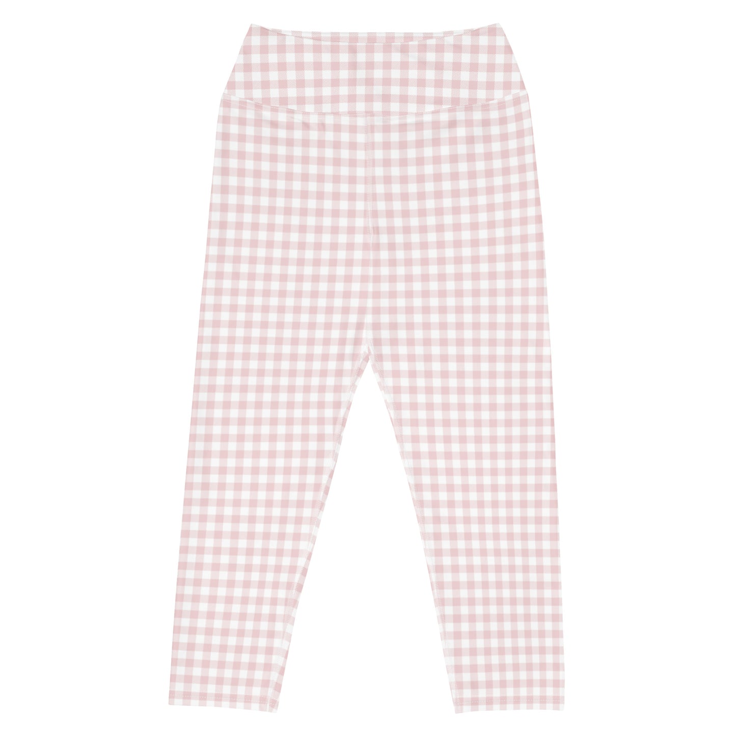 I Dream of Gingham Yoga Capri Leggings in Pink