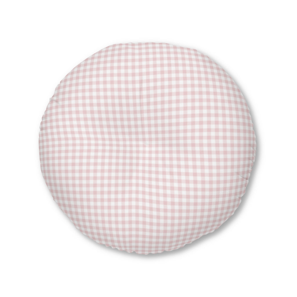 I Dream of Gingham Meditation Pillow in Pink