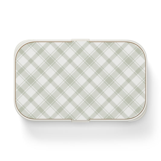 Playful Plaid Bento Lunch Box in Mint