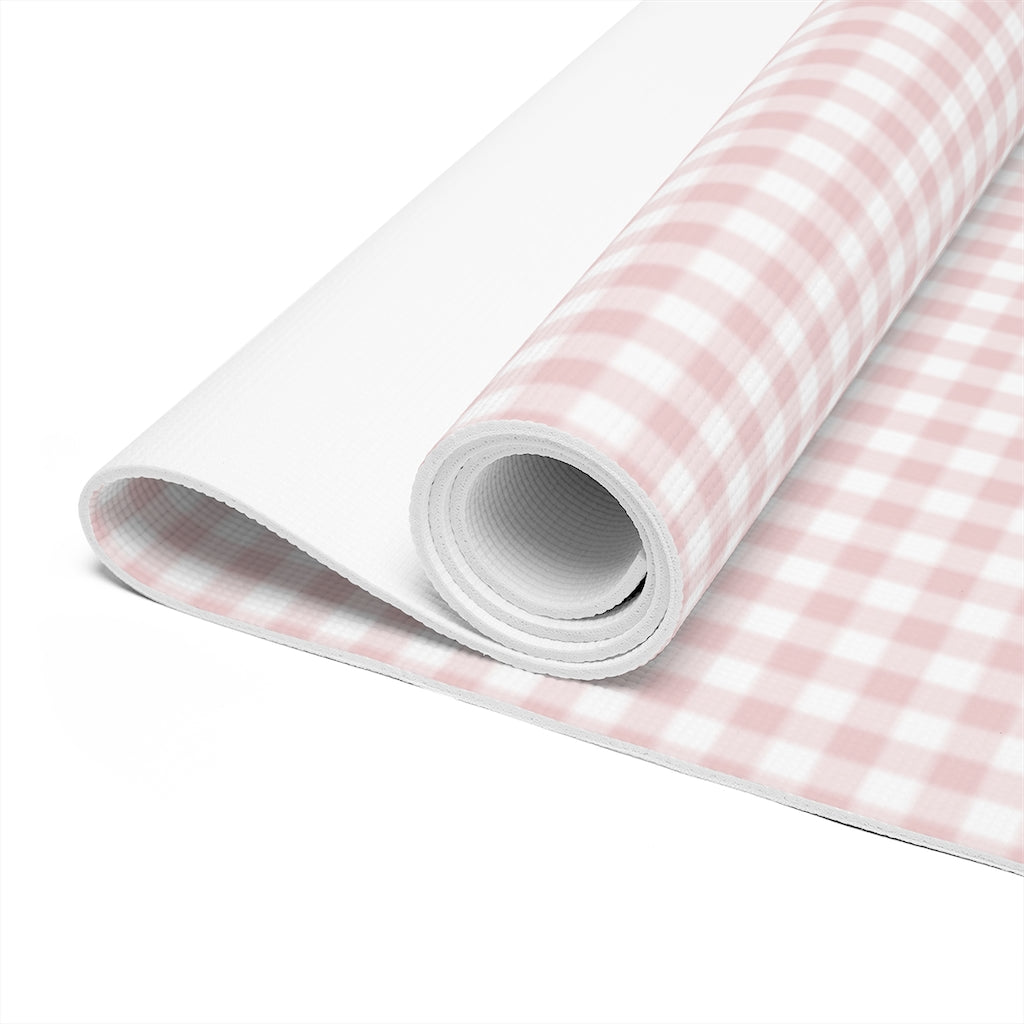 I Dream of Gingham Foam Yoga Mat in Pink