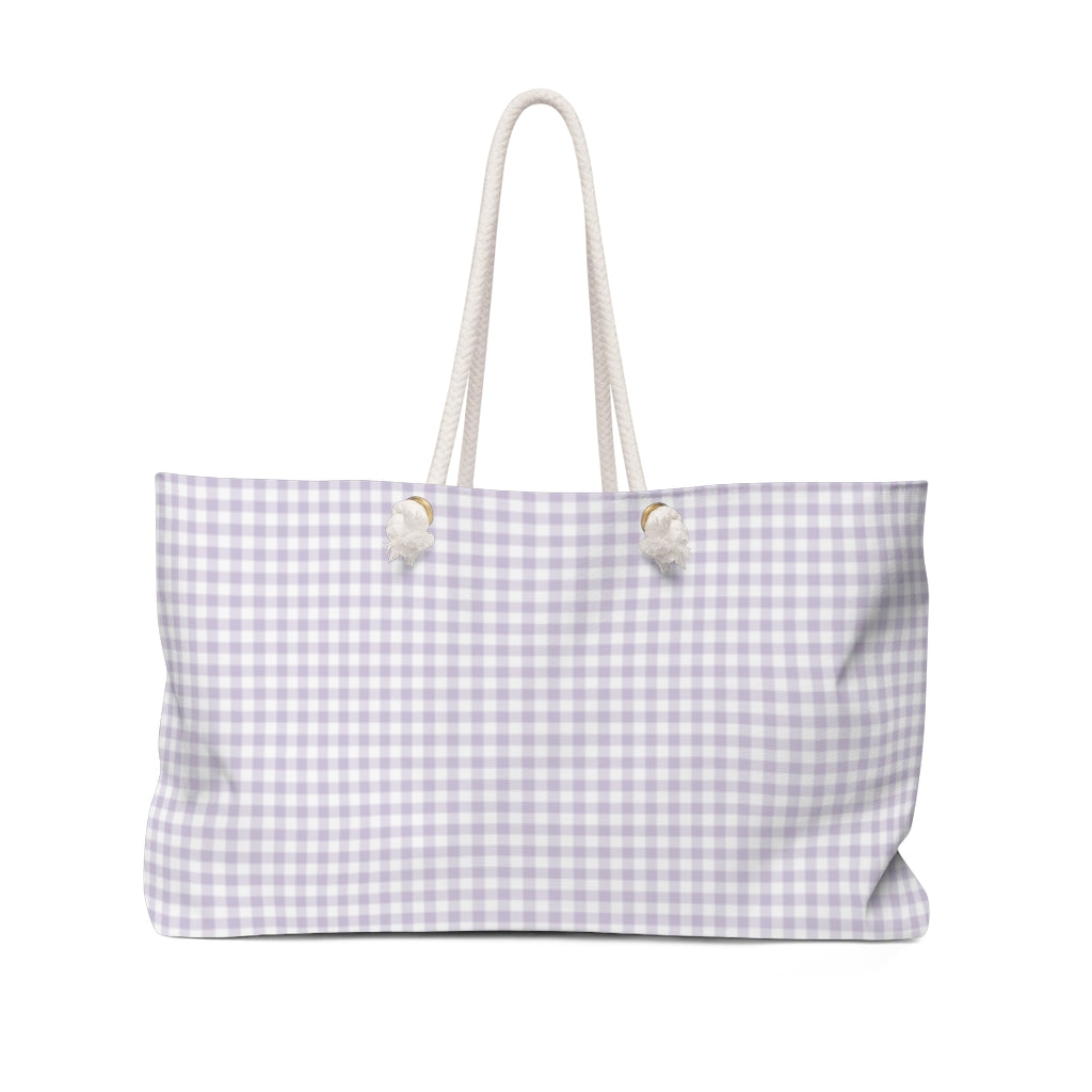 I Dream of Gingham Weekender Bag in Lavender