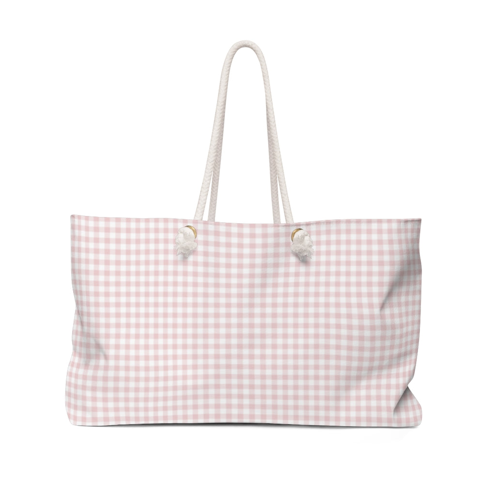 I Dream of Gingham Weekender Bag in Pink