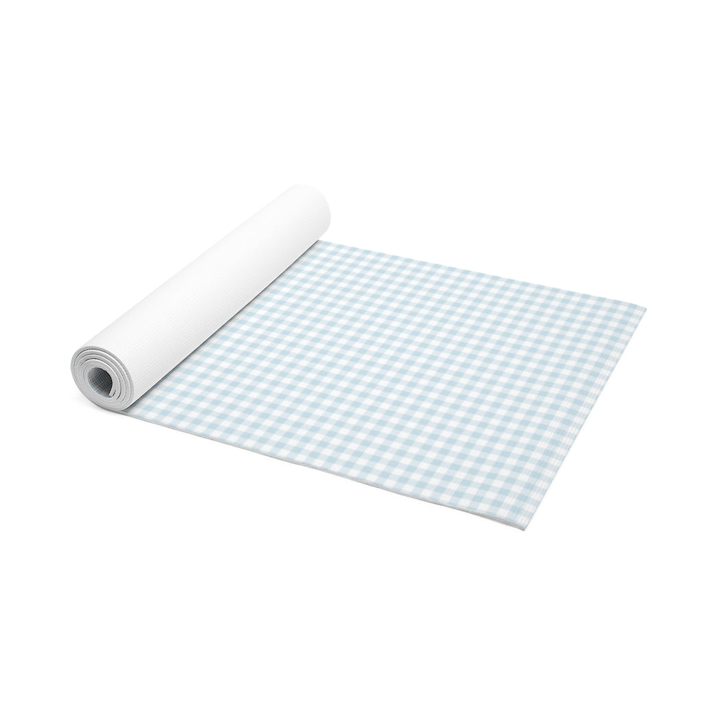 I Dream of Gingham Foam Yoga Mat in Blue